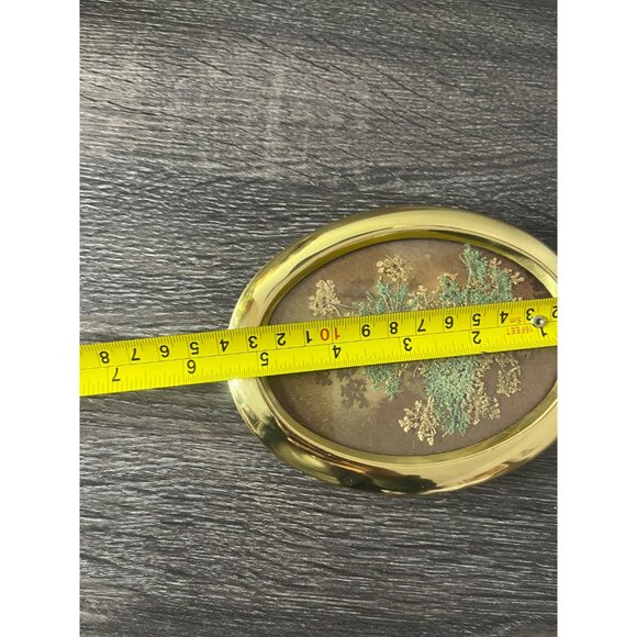 MCM Pressed Dried Wildflower Floral Leave Brass Framed-Hawaiian Floral - Picture 9 of 10